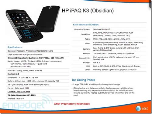 HP iPAQ K3