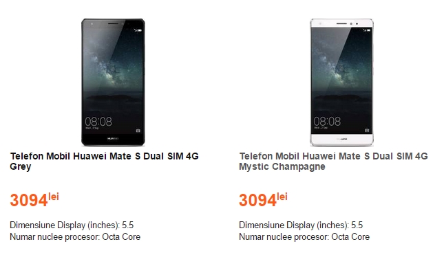 Pret Huawei Mate S