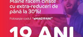 eMAG împlinește 19 ani și face cinste cu extra-reduceri de până la 30%; Startul se dă pe 3 decembrie