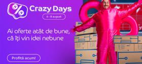 Ofertele Crazy Days by eMAG sunt aici în perioada 6-8 august; Campania ce îți aduce reduceri pentru toate produsele favorite