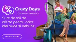 eMAG dă startul reducerilor Crazy Days în perioada 30 ianuarie - 1 februarie! Iată ce oferte speciale aduce retailerul