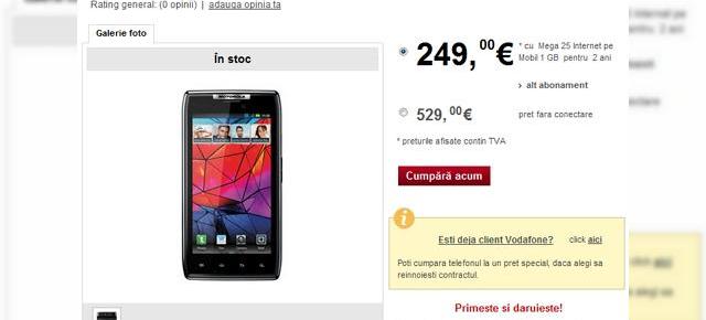 Motorola Droid RAZR ajunge și la Vodafone România: cel mai subțire smartphone din Europa este aici!