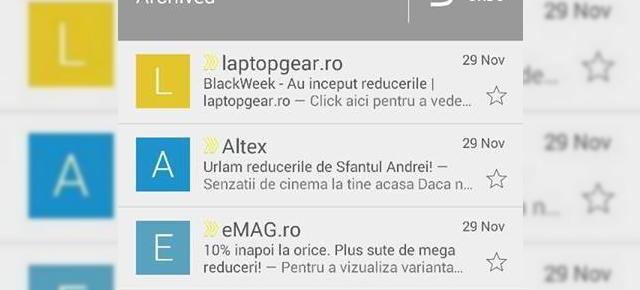 Aplicația Gmail pentru Android include reclame, primele dovezi au apărut și În România!