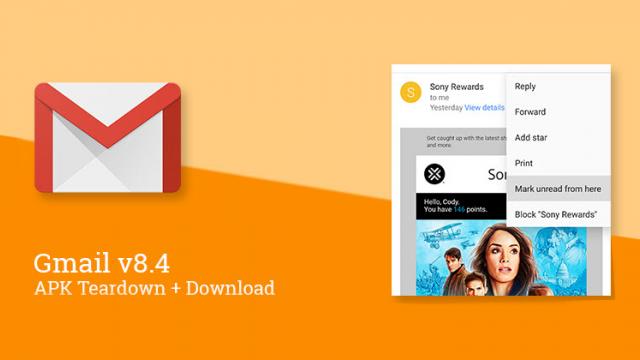 <b>Gmail v8.4 va aduce pe Android funcția de personalizare a gesturilor swipe</b>Aflăm prin intermediul unui teardown realizat de către AndroidPolice care sunt noutățile incluse de Google în noua versiune Gmail pentru Android. Se ajunge la versiunea v8.4 și descoperim că avem acum parte de funcția ce permite personalizarea