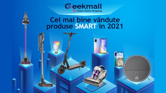 <b>Iată topul celor mai bine vândute produse de pe Geekmall.ro în 2021; Retailerul își anunță extinderea gamei de produse premium în 2022</b>Acest început de an ne aduce și câteva statistici din partea celor de la Geekmall. În cazul în care nu știați, retailerul comercializează produse Smart de la branduri precum Xiaomi, OPPO, vivo, Kugoo, Jimmy Tronsmart, Tronxy, Yunmai, Yesoul și Haylou