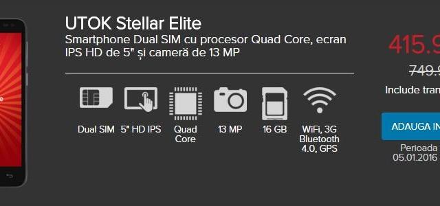 <b>UTOK sărbătorește reducerea TVA-ului și vine cu prețuri speciale pentru smartphone-uri, tablete și televizoare</b>Anul 2016 nu a venit doar cu zăpadă și cu noi produse de la CES, ci și cu o veste numai bună pentru publicul rom&acirc;n. Astfel, de la 1 ianuarie cota standard TVA scade de la 24% la 20%, lucru ce ne aduce și prețuri mai mici pentru produsele...