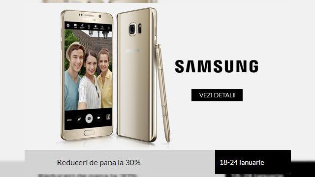 <b>QuickMobile vine cu reduceri de 10% pentru smartphone-urile Samsung; ofertă valabilă în perioada 18 - 24 ianuarie</b>Iată-ne &icirc;n a 3-a săptăm&acirc;nă din Ianuarie, perioadă &icirc;n care QuickMobile ne oferă reduceri de 10% pentru smartphone-urile Samsung, dar și 30% discount pentru accesoriile compatibile. Astfel, &icirc;n perioada 18 - 24 ianuarie putem...