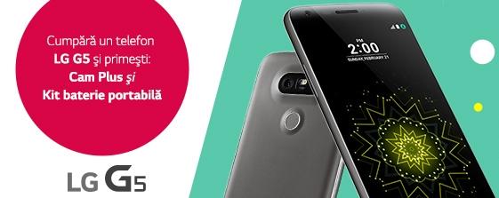 <b>LG România anunță disponibilitatea flagship-ului G5; acesta vine cu o baterie de rezervă cadou</b>LG România anunță astăzi disponibilitatea flagship-ului modular LG G5 pe plan local, telefon ce vine la pachet și cu o baterie de rezervă pentru cumpărători. De asemenea, primele 100 persoane ce achiziționează acest produs beneficiază și de accesoriul